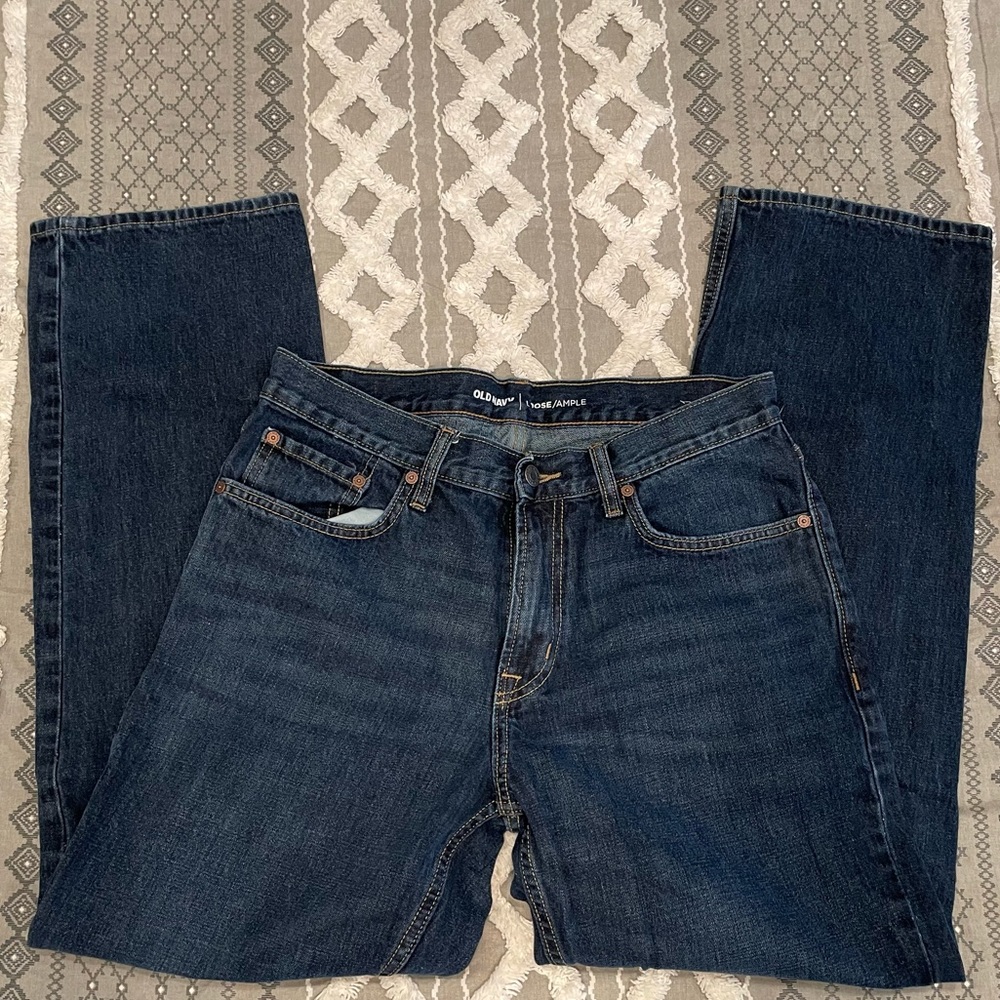 Old Navy Loose/Ample Dark Rinse Jeans - Picture 6 of 10
